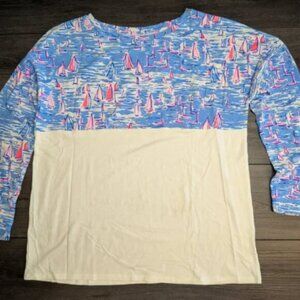 Lilly Pulitzer Finn Top Boatylicious Long Sleeve Top Xtra Small XS